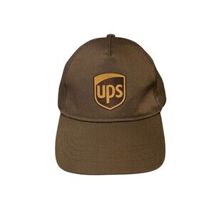 UPS Hat Brown Wearguard Classic Work Uniform Employee Front Logo Strapback OSFA
